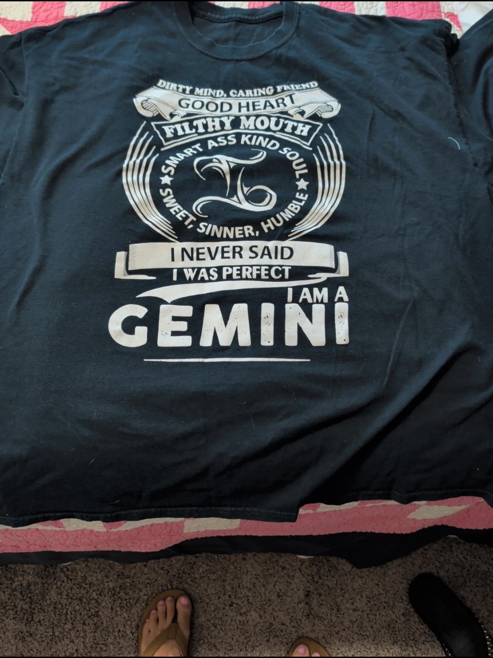 Gemini Graphic Black Men's T‑Shirt - Zodiac Statement Tee